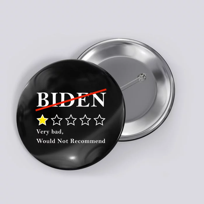 Funny 1 Star Anti Biden Very Bad Would Not Recommend Button