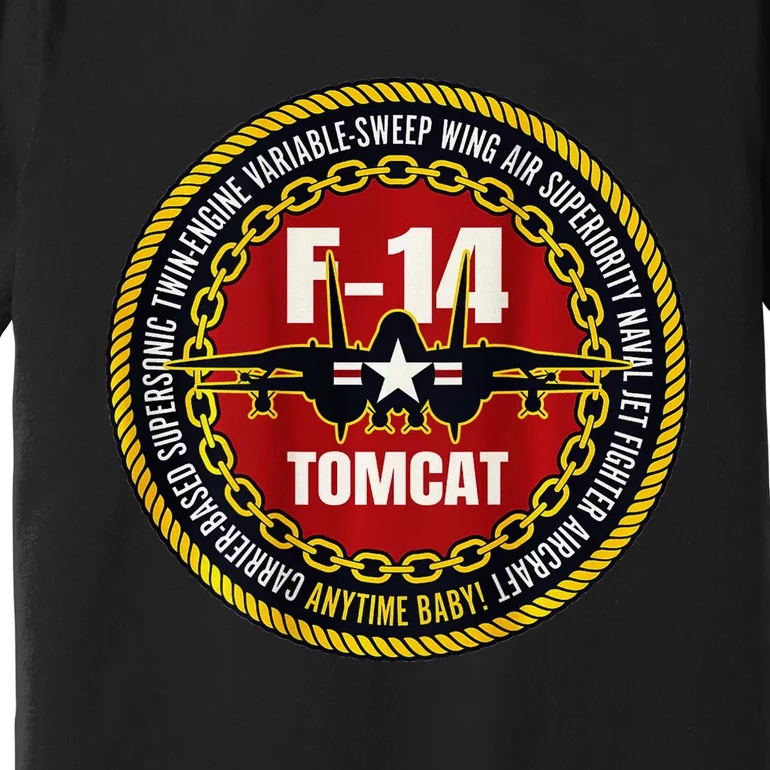 F 14 Tomcat Fighter Jet Military Aircraft Design Premium T-Shirt