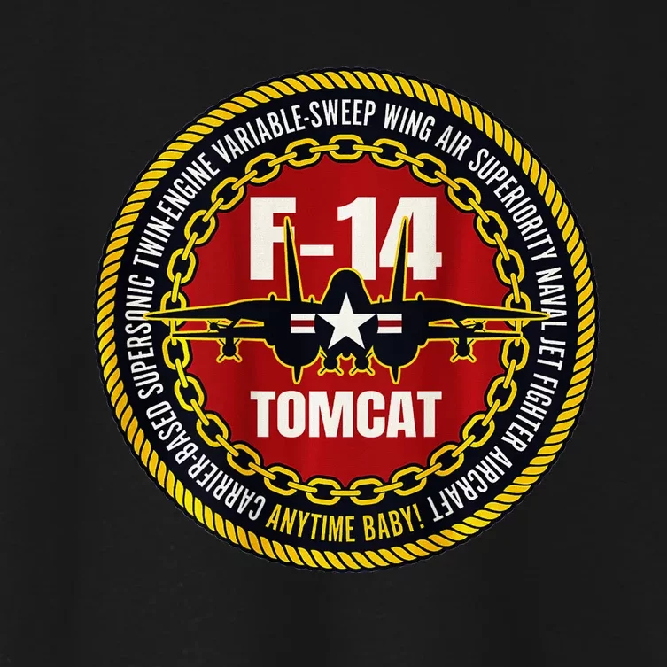 F 14 Tomcat Fighter Jet Military Aircraft Design Women's Crop Top Tee