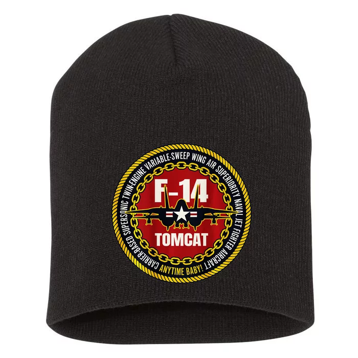 F 14 Tomcat Fighter Jet Military Aircraft Design Short Acrylic Beanie