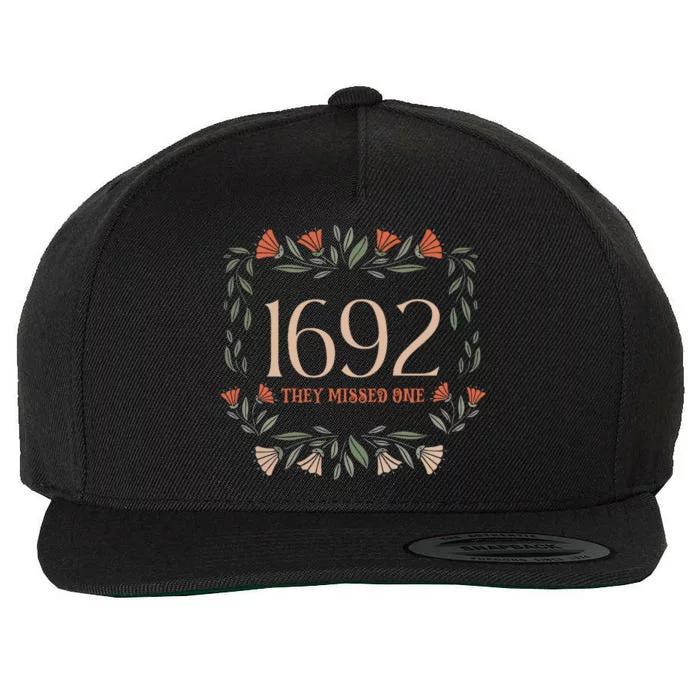 Flower 1692 They Missed One Flower Halloween Witch Cute Gift Wool Snapback Cap