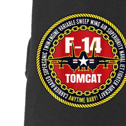 F 14 Tomcat Fighter Jet Military Aircraft Design Doggie 3-End Fleece Hoodie