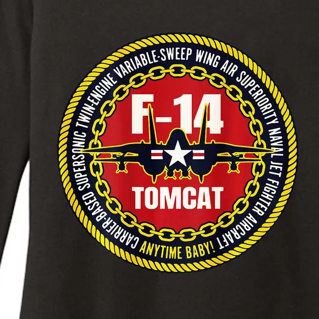 F 14 Tomcat Fighter Jet Military Aircraft Design Womens CVC Long Sleeve Shirt