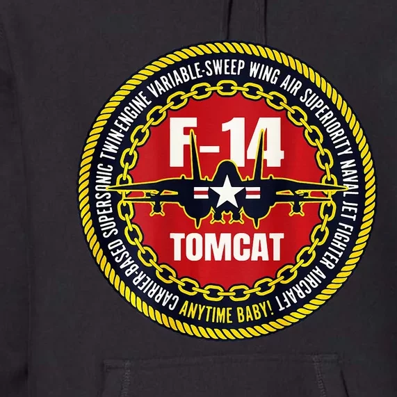 F 14 Tomcat Fighter Jet Military Aircraft Design Premium Hoodie