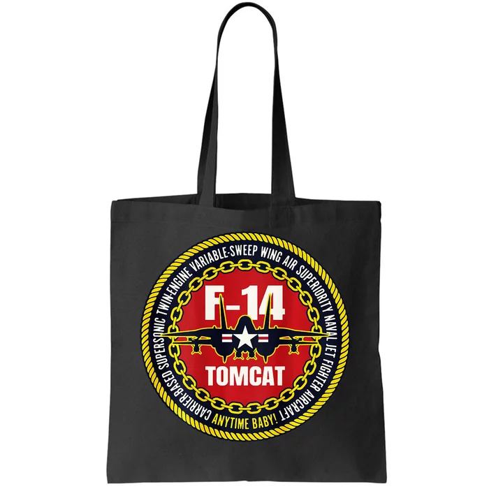 F 14 Tomcat Fighter Jet Military Aircraft Design Tote Bag