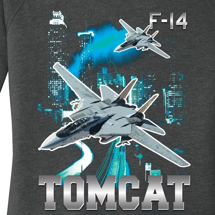 F 14 Tomcat Bootleg Style Women's Perfect Tri Tunic Long Sleeve Shirt