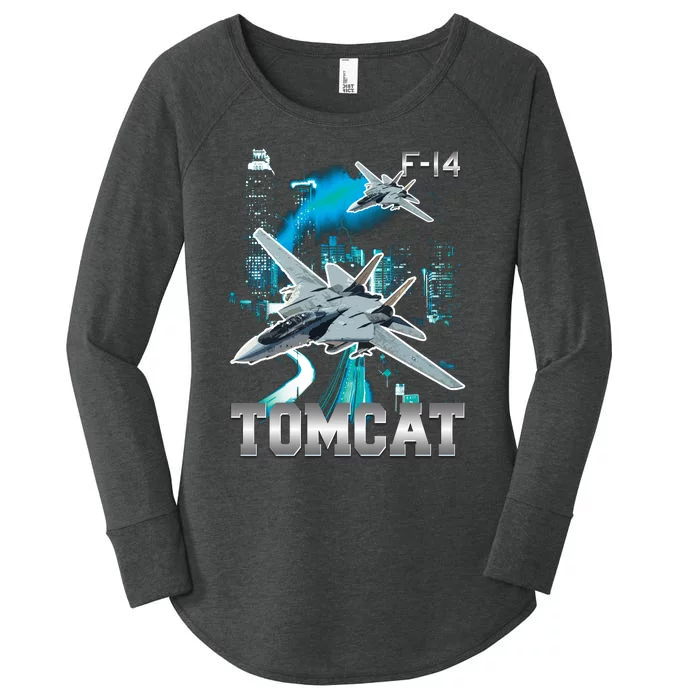 F 14 Tomcat Bootleg Style Women's Perfect Tri Tunic Long Sleeve Shirt