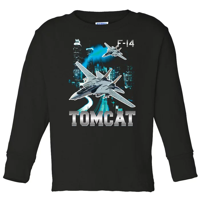 F 14 Tomcat Bootleg Style Toddler Long Sleeve Shirt