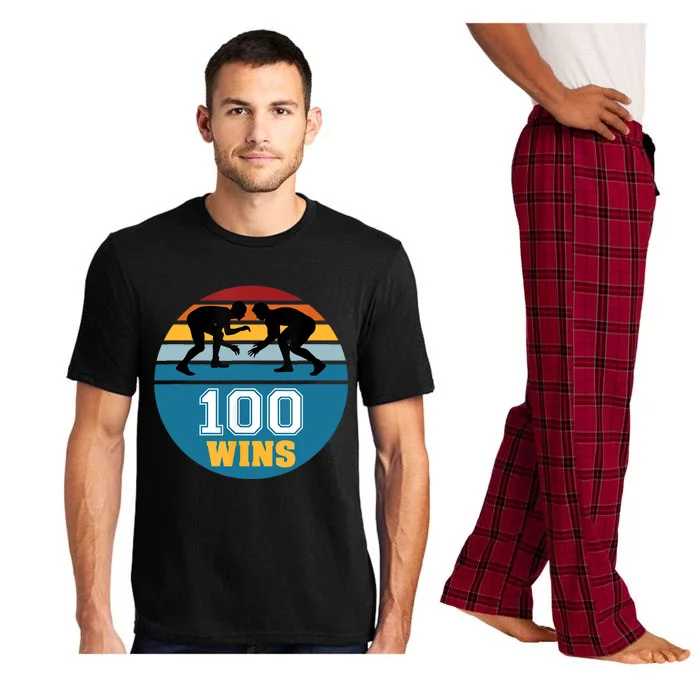 Funny 100 Wins Wrestling Gift Pajama Set