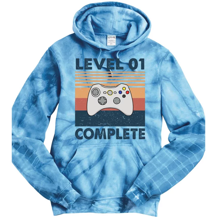 Funny 1st Wedding Anniversary For Couples Level 1 Complete Tie Dye Hoodie