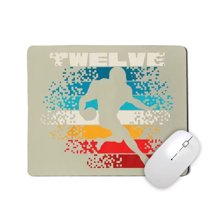 Funny 12 Year Old 12th Vintage Retro Football Birthday Party Mousepad