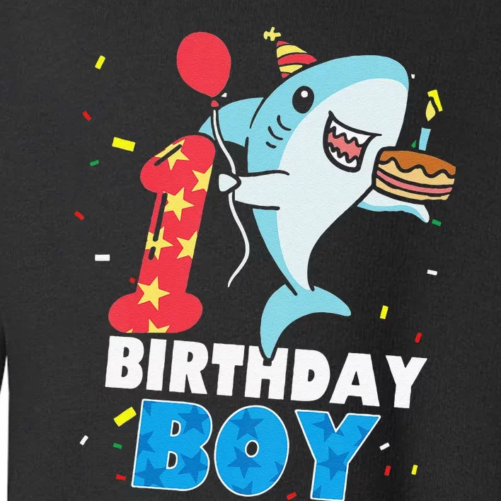 Funny 1 Year Old Shark OceanTheme Party 1st Birthday Toddler Sweatshirt