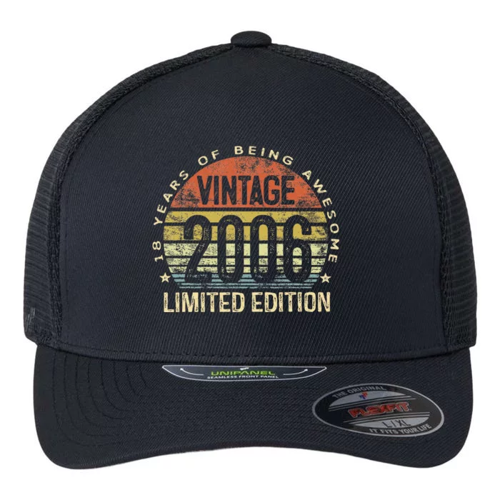 Funny 18 Year Old Gifts Vintage 2006 Limited Edition 18th Birthday Flexfit Unipanel Trucker Cap