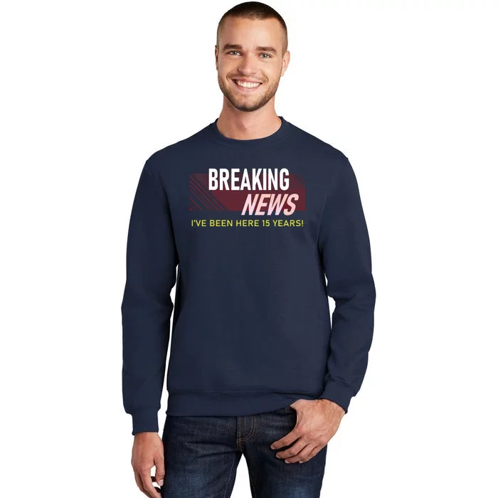 Funny 15 Year Work Anniversary 15th Employee Appreciation Tall Sweatshirt