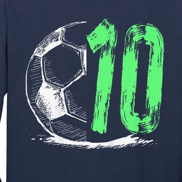 Football 10 Years Old Boy Birthday Party Tall Long Sleeve T-Shirt