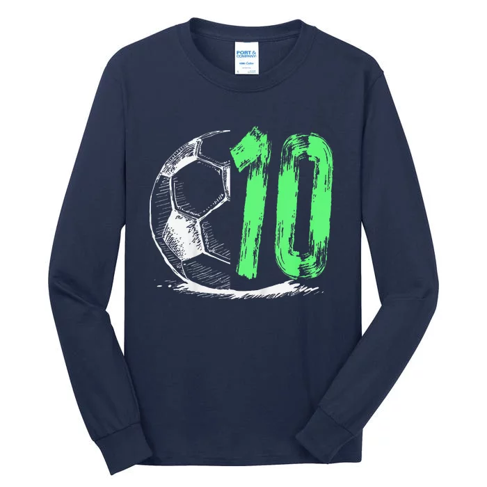 Football 10 Years Old Boy Birthday Party Tall Long Sleeve T-Shirt