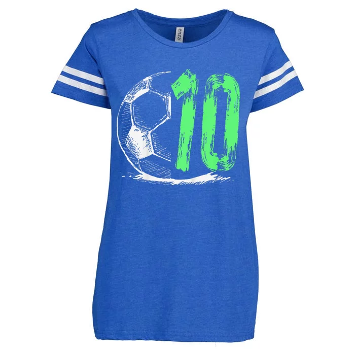 Football 10 Years Old Boy Birthday Party Enza Ladies Jersey Football T-Shirt