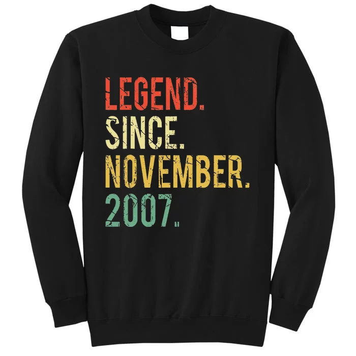 Funny 15 Years Old Vintage Legend Since November 2007 Sweatshirt