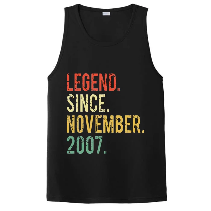 Funny 15 Years Old Vintage Legend Since November 2007 Performance Tank