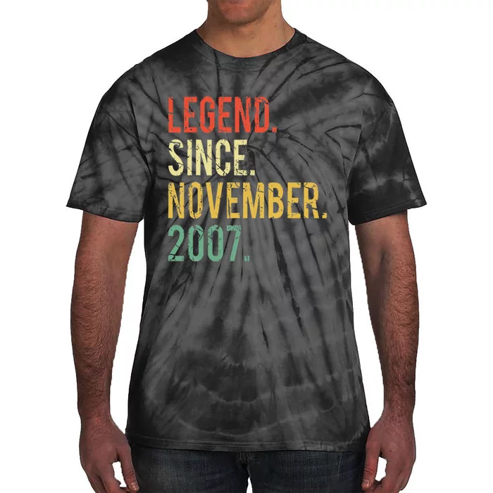 Funny 15 Years Old Vintage Legend Since November 2007 Tie-Dye T-Shirt