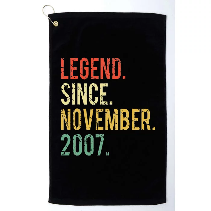 Funny 15 Years Old Vintage Legend Since November 2007 Platinum Collection Golf Towel