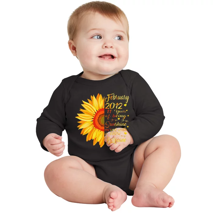 February 2012 11th Birthday Gift 11 Years Old Baby Long Sleeve Bodysuit