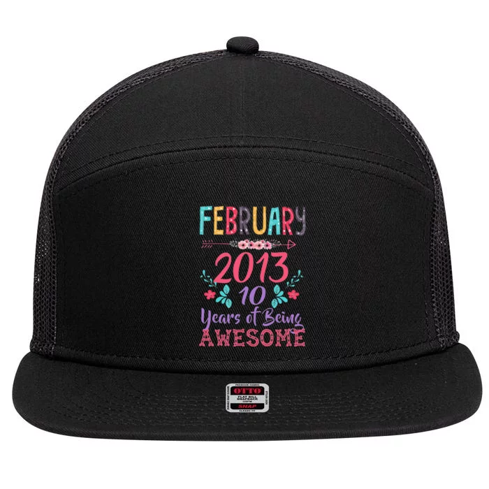 February 2013 10th Birthday Gift 10 Years Old 7 Panel Mesh Trucker Snapback Hat