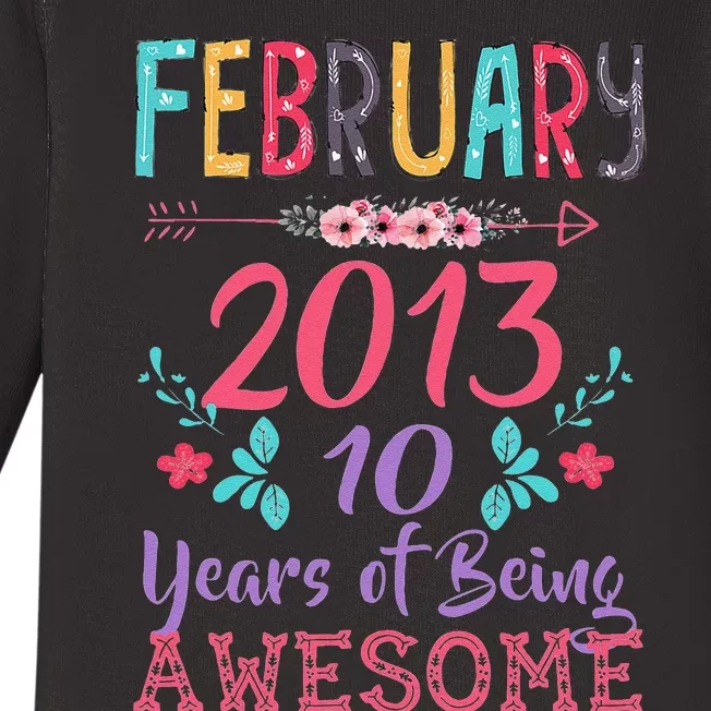 February 2013 10th Birthday Gift 10 Years Old Baby Long Sleeve Bodysuit