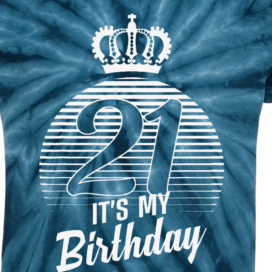 Funny 21st Birthday Design For Women 21 Years Old Bday Kids Tie-Dye T-Shirt