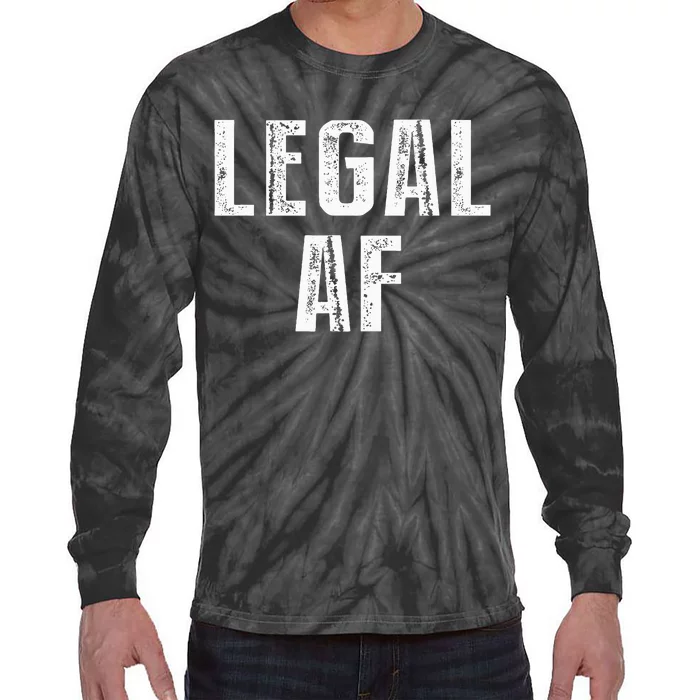 Funny 21st Birthday Gift Legal Af 21 Years Old Tie-Dye Long Sleeve Shirt