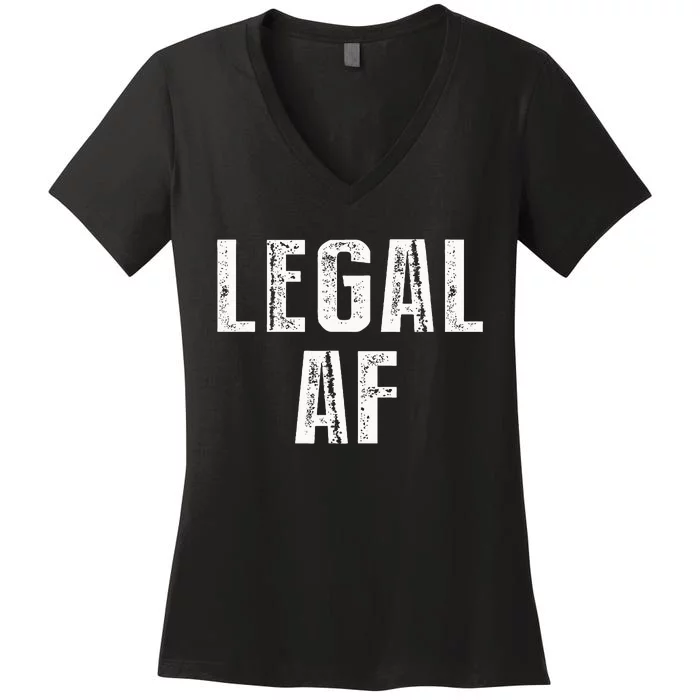 Funny 21st Birthday Gift Legal Af 21 Years Old Women's V-Neck T-Shirt