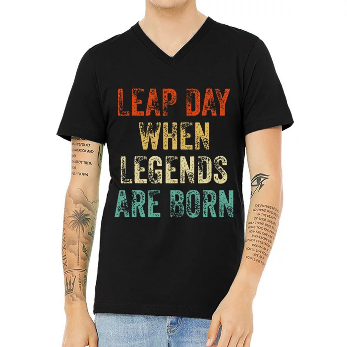 February 29 Birthday Cool Leap Year V-Neck T-Shirt