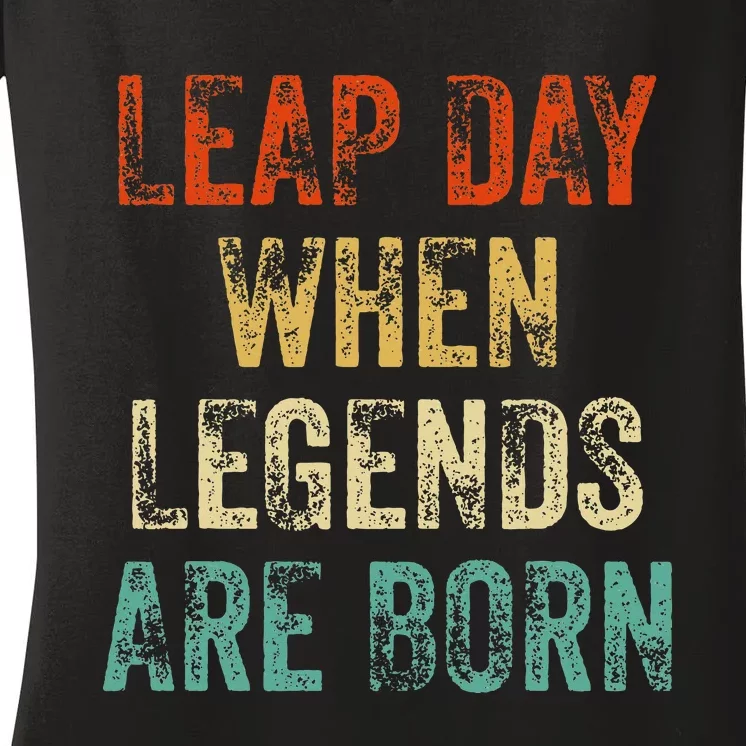 February 29 Birthday Cool Leap Year Women's V-Neck T-Shirt