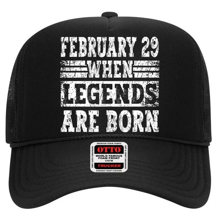 February 29 Birthday Cool Leap Year High Crown Mesh Trucker Hat