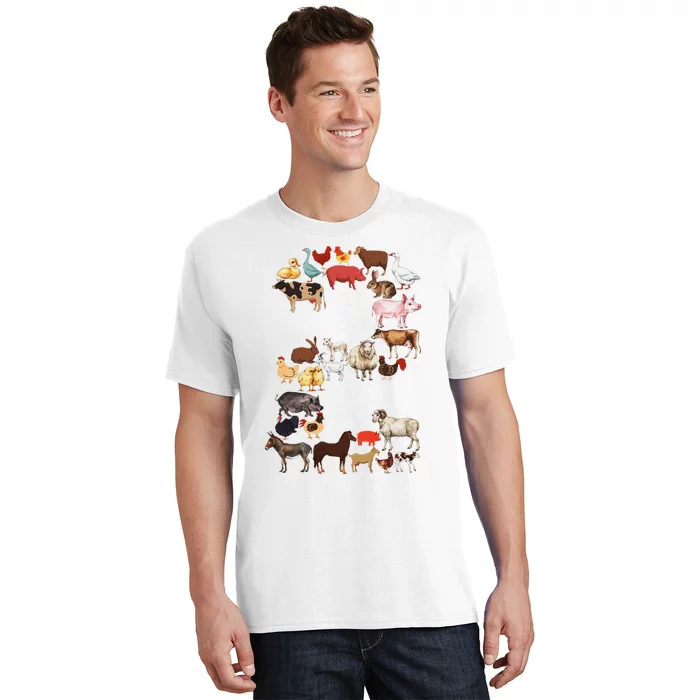 Fun 2nd Birthday Farm Animals Themed 2 Year Old Bday T-Shirt