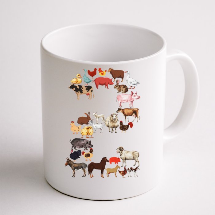 Fun 2nd Birthday Farm Animals Themed 2 Year Old Bday Front & Back Coffee Mug