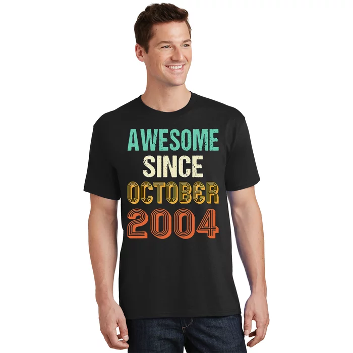 Funny 20th Birthday Awesome Since Oct 2004 Born In October T-Shirt