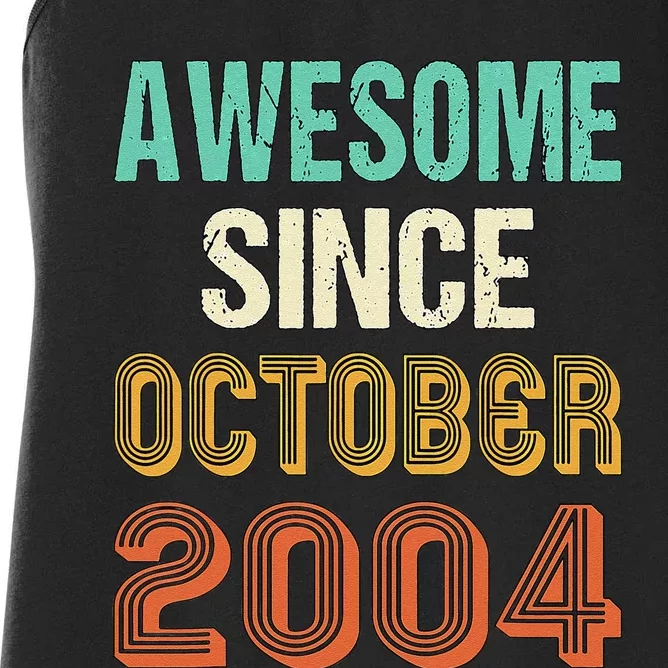 Funny 20th Birthday Awesome Since Oct 2004 Born In October Women's Racerback Tank