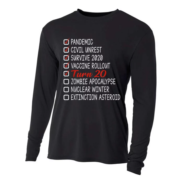 Funny 20th Birthday Gift 20 Years Old 2002 Made In 2002 Cooling Performance Long Sleeve Crew