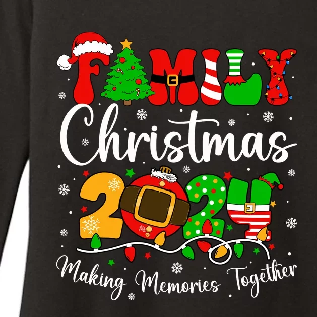 Family 2024 Christmas Matching Outfits Team Santa Elf Squad Womens CVC Long Sleeve Shirt