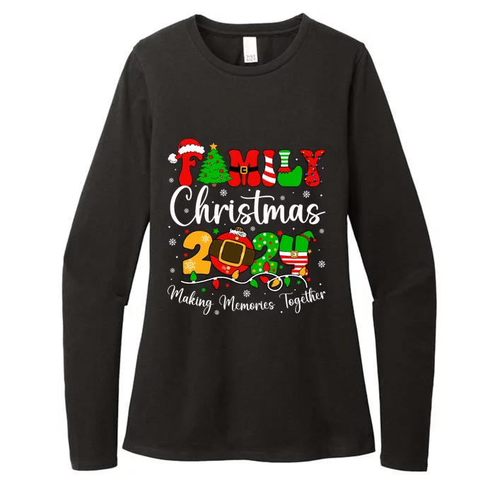 Family 2024 Christmas Matching Outfits Team Santa Elf Squad Womens CVC Long Sleeve Shirt