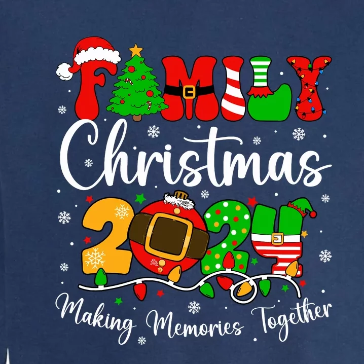 Family 2024 Christmas Matching Outfits Team Santa Elf Squad Garment-Dyed Sweatshirt