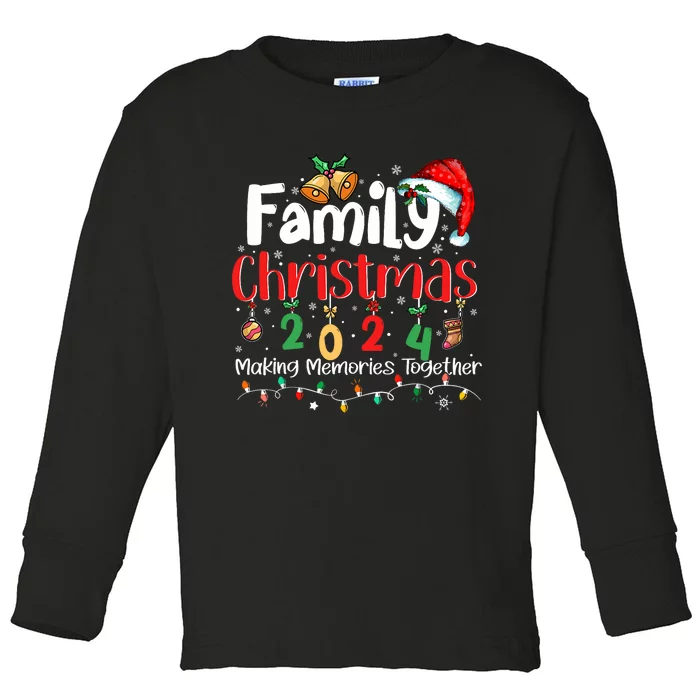 Family 2024 Christmas Matching Outfits Squad Santa Elf Funny Toddler Long Sleeve Shirt