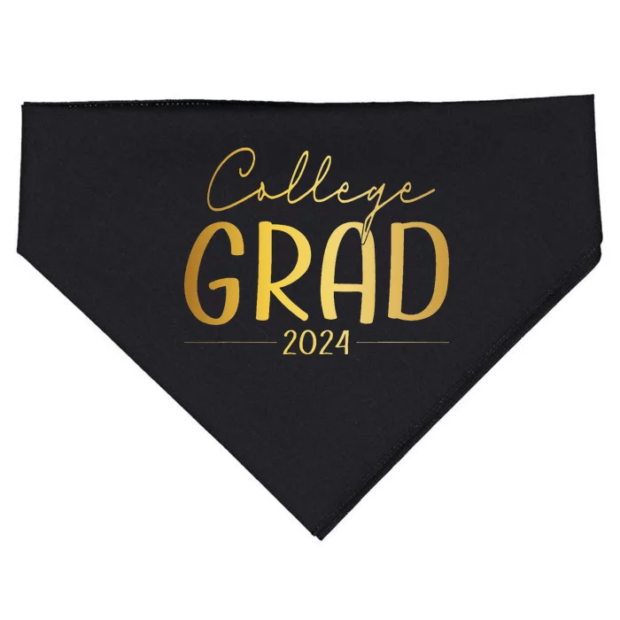 Funny 2024 College Graduate Graduation Grad Students Seniors USA-Made Doggie Bandana