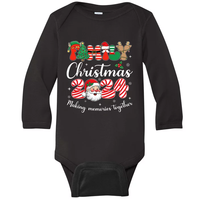 Family 2024 Christmas Matching Outfits Team Santa Elf Squad Baby Long Sleeve Bodysuit