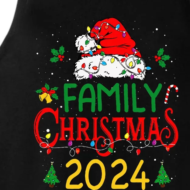 Family 2024 Christmas Matching Outfits Team Santa Elf Squad Ladies Tri-Blend Wicking Tank