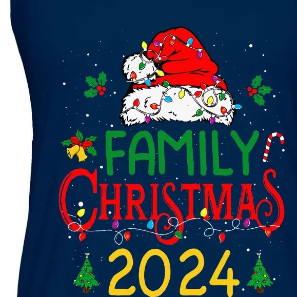 Family 2024 Christmas Matching Outfits Team Santa Elf Squad Ladies Essential Flowy Tank