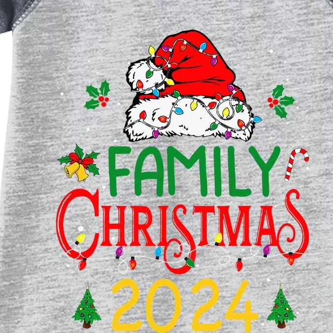 Family 2024 Christmas Matching Outfits Team Santa Elf Squad Infant Baby Jersey Bodysuit