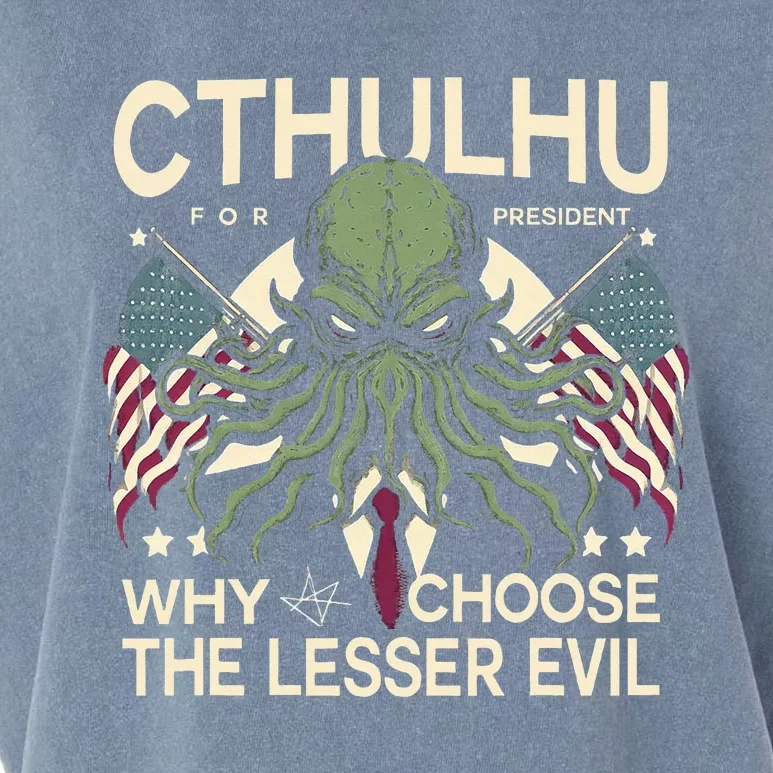 Funny 2024 elections Cthulhu for President Garment-Dyed Women's Muscle Tee