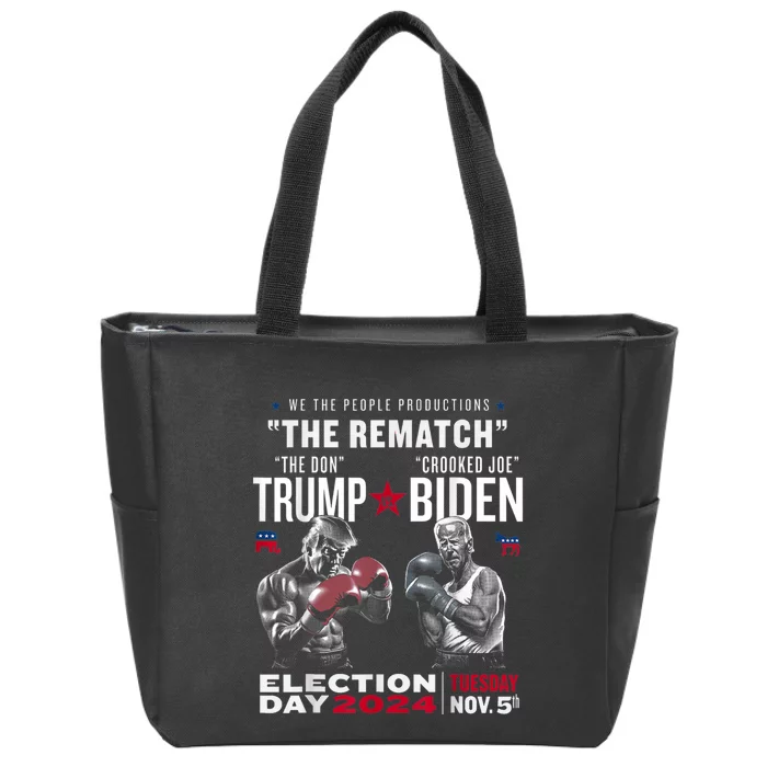 Funny 2024 Election Trump Vs Biden Debate Zip Tote Bag